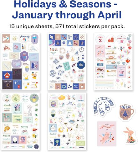Avery Planner Stickers Variety Pack, 30 Sheets of Stickers, Set of 1,656 Productivity Stickers for Your Planner, Journal or Calendar (6785) in Saudi Arabia