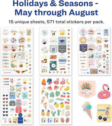 Avery Planner Stickers Variety Pack, 30 Sheets of Stickers, Set of 1,656 Productivity Stickers for Your Planner, Journal or Calendar (6785) in Saudi Arabia
