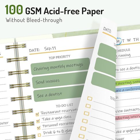 مخطط جمالي يومي، مخطط دفتر الملاحظات مع جدول كل ساعة، مخطط عمل بغلاف مقوى مقاس A5 للبقاء منظمًا وتعزيز الإنتاجية، مخطط غير مؤرخ للوازم المدرسية المكتبية، 160 صفحة in Kuwait