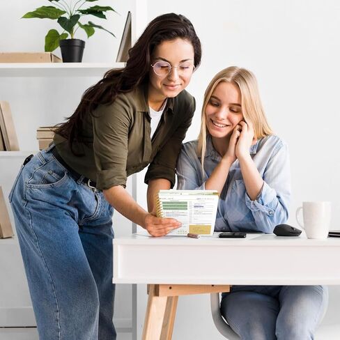 مخطط جمالي يومي، مخطط دفتر الملاحظات مع جدول كل ساعة، مخطط عمل بغلاف مقوى مقاس A5 للبقاء منظمًا وتعزيز الإنتاجية، مخطط غير مؤرخ للوازم المدرسية المكتبية، 160 صفحة in Kuwait