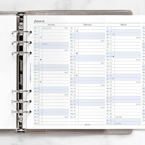 Filofax Calendar Diary Refill, A5 Size, Vertical Year Planner, White Paper, English, 2024 (C68501-24) in Saudi Arabia