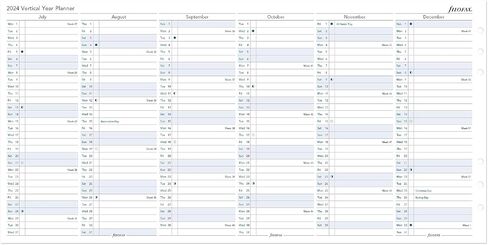 Filofax Calendar Diary Refill, A5 Size, Vertical Year Planner, White Paper, English, 2024 (C68501-24) in Saudi Arabia