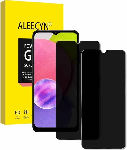 (عبوتان) متوافق مع واقي شاشة الخصوصية Samsung Galaxy A03، طبقة زجاجية مقسى مضادة للتجسس، صلابة 9H HD، حواف منحنية 2.5D، مضادة للخدش، خالية من الفقاعات، واقي شاشة من الزجاج المقسى لهاتف Samsung Galaxy A03 in Kuwait