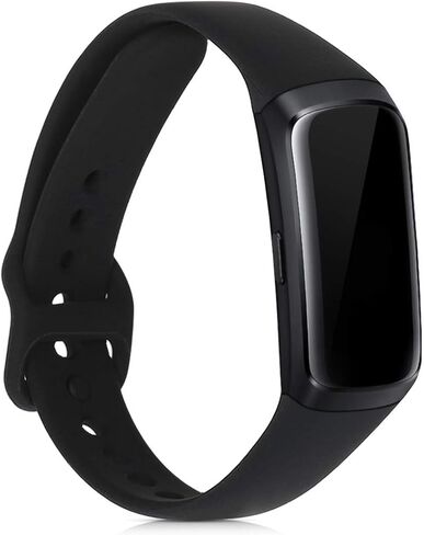 أحزمة kwmobile متوافقة مع أحزمة Samsung Galaxy Fit (SM-R370) - 2x سوار ساعة سيليكون بديل - أسود/أزرق داكن in Saudi Arabia