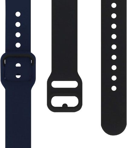 أحزمة kwmobile متوافقة مع أحزمة Samsung Galaxy Fit (SM-R370) - 2x سوار ساعة سيليكون بديل - أسود/أزرق داكن in Saudi Arabia