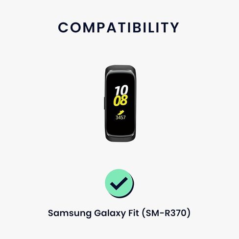 أحزمة kwmobile متوافقة مع أحزمة Samsung Galaxy Fit (SM-R370) - 2x سوار ساعة سيليكون بديل - أسود/أزرق داكن in Saudi Arabia