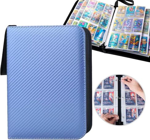 Card Binder 9 Pocket, 900 Double Sided Pocket PU Premium Card Book, Sturdy Collection Binder, Collector Album for TCG CCG Card Storage and Organisation (Black) in Saudi Arabia
