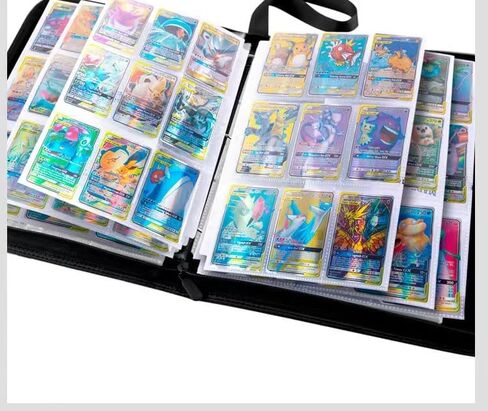 Card Binder 9 Pocket, 900 Double Sided Pocket PU Premium Card Book, Sturdy Collection Binder, Collector Album for TCG CCG Card Storage and Organisation (Black) in Saudi Arabia