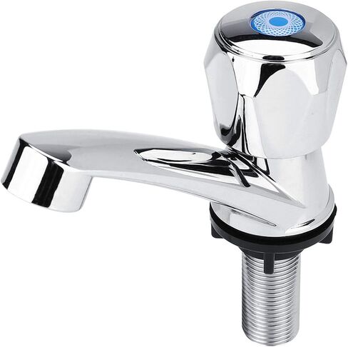 Water Faucet, Water Tap Single Cold Faucet Water Inlet Thread G1/2 Bathroom Basin Kitchen Sink Rest Room Washing Basin Accessories Water Tap 1/4 Turning(Blossom Handle) in Saudi Arabia