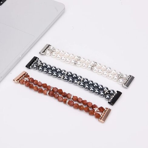 Wongeto Compatible with Fitbit Versa 4/Versa 3 Bands/Fitbit Sense/Sense 2 Bands,Fashion Handmade Elastic Beadeds Bracelet Women for Fitbit Versa 4/Versa 3/Sense 2/Sense in Saudi Arabia