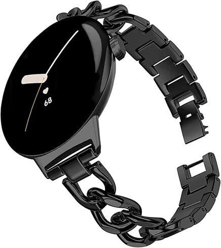 NINKI Compatible Metal Google Pixel Watch 2(2023) Band,Luxury Dressy Bangle Jewelry Replacement for Slim Pixel Watch Wristband,[No Gap] Thin Stainless Steel Strap for Google Pixel watch 1(2022) Black in Saudi Arabia