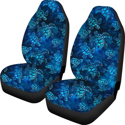UNICEU Ocean Sea Turtles Watercolor Blue أغطية مقاعد السيارة الأمامية مجموعة من 2 لمحبي السلاحف، أغطية سجادة السيارة الواقية لمقعد السيارة، تناسب معظم المركبات، السيارات، السيدان، الشاحنات، سيارات الدفع الرباعي، الشاحنة in Saudi Arabia