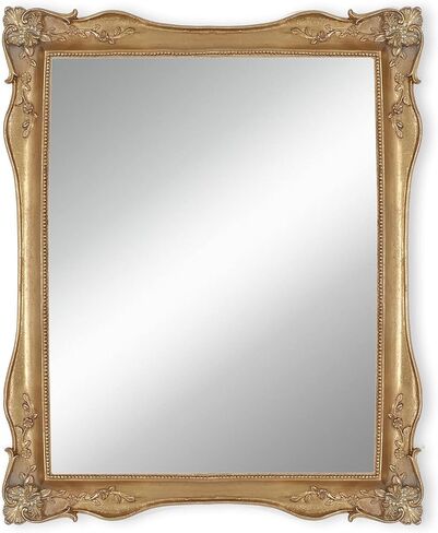 Gold Mirrors for Living Room Bedroom, Vintage Makeup Mirror for Wall and Desk in Saudi Arabia
