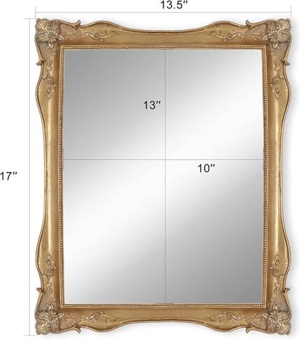 Gold Mirrors for Living Room Bedroom, Vintage Makeup Mirror for Wall and Desk in Saudi Arabia