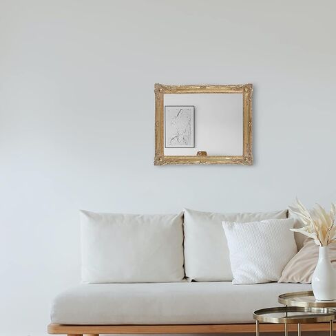 Gold Mirrors for Living Room Bedroom, Vintage Makeup Mirror for Wall and Desk in Saudi Arabia