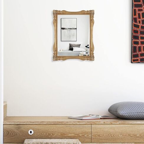 Gold Mirrors for Living Room Bedroom, Vintage Makeup Mirror for Wall and Desk in Saudi Arabia