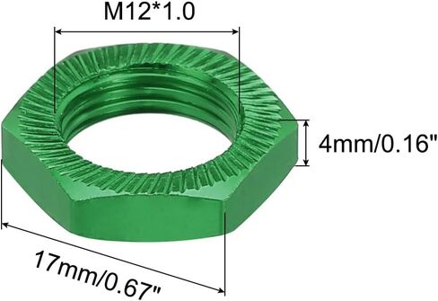 MECCANIXITY Aluminum 17mm RC Wheel Nut Thread M12x1.0mm Hex Wheel Nuts RC Wheel Nut for 1/8 RC Model Car Trucks Off Road Car Upgraded Parts Pack of 8(Black) in Kuwait