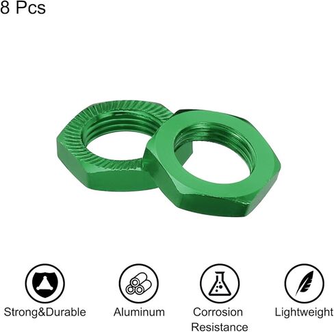 MECCANIXITY Aluminum 17mm RC Wheel Nut Thread M12x1.0mm Hex Wheel Nuts RC Wheel Nut for 1/8 RC Model Car Trucks Off Road Car Upgraded Parts Pack of 8(Black) in Kuwait
