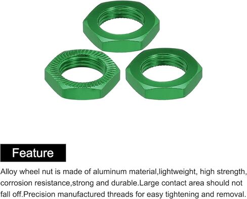 MECCANIXITY Aluminum 17mm RC Wheel Nut Thread M12x1.0mm Hex Wheel Nuts RC Wheel Nut for 1/8 RC Model Car Trucks Off Road Car Upgraded Parts Pack of 8(Black) in Kuwait