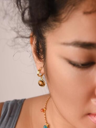 sacina boho hippie أقراط كريستال عين النمر، أقراط دمعة، أقراط بنية، أقراط بوهو، أقراط الصيف، هدية مجوهرات عيد الميلاد للنساء in Saudi Arabia