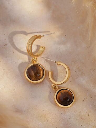 sacina boho hippie أقراط كريستال عين النمر، أقراط دمعة، أقراط بنية، أقراط بوهو، أقراط الصيف، هدية مجوهرات عيد الميلاد للنساء in Saudi Arabia