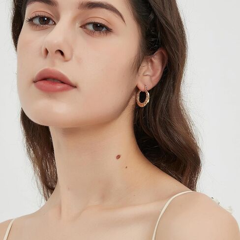 أقراط دائرية من الذهب والفضة عيار 18 قيراط للنساء، أقراط هوجي هوب بعقدة ذهبية مكتنزة متوسطة الحجم، هدايا مجوهرات عصرية in Kuwait