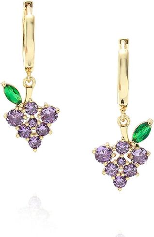 Dainty Drop Dangle Hoop Earrings For Women Girls,Gold Plated 12mm Hoops With Cz Evil Eye Heart Teardrop Leaves Charms Trendy Cute Dangling Earrings in Saudi Arabia