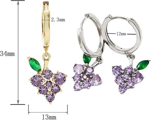 Dainty Drop Dangle Hoop Earrings For Women Girls,Gold Plated 12mm Hoops With Cz Evil Eye Heart Teardrop Leaves Charms Trendy Cute Dangling Earrings in Saudi Arabia
