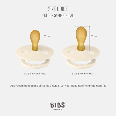 BIBS Pacifiers 0-6 Months | 2-Pack Soothers | BPA-Free Symmetrical Nipple | Made in Denmark | Blush Glow/Vanilla Glow Colour Pacifier in Saudi Arabia