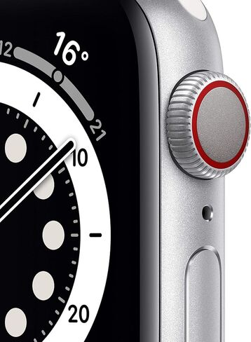 Apple Watch Series 6 (GPS + Cellular, 40mm) - Silver Aluminum Case with White Sport Band (Renewed) in Saudi Arabia