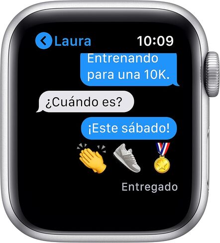 Apple Watch Series 6 (GPS + Cellular, 40mm) - Silver Aluminum Case with White Sport Band (Renewed) in Saudi Arabia