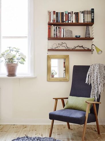 مرآة حائط مزخرفة عتيقة مقاس 12.9 × 10.9 بوصة، مرايا معلقة عتيقة، مرايا سطح الطاولة، مربع ذهبي in Kuwait