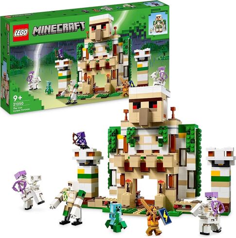 LEGO 21250 Minecraft The Iron Golem Fortress, Buildable Castle Toy, Convertible into a Large Figure, with 7 Figures Including Crystal Knight, Skeleton Rider and A Loaded Creeper in Saudi Arabia