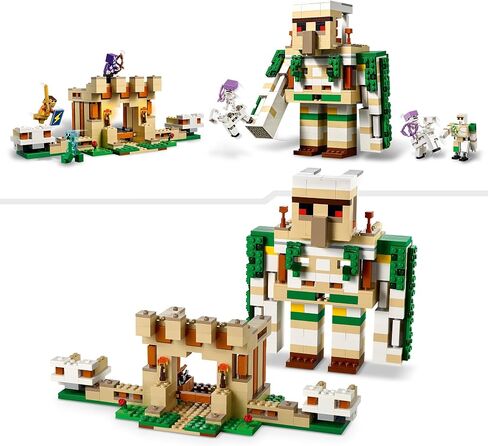LEGO 21250 Minecraft The Iron Golem Fortress, Buildable Castle Toy, Convertible into a Large Figure, with 7 Figures Including Crystal Knight, Skeleton Rider and A Loaded Creeper in Saudi Arabia