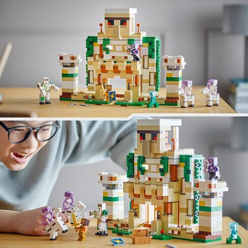 LEGO 21250 Minecraft The Iron Golem Fortress, Buildable Castle Toy, Convertible into a Large Figure, with 7 Figures Including Crystal Knight, Skeleton Rider and A Loaded Creeper in Saudi Arabia