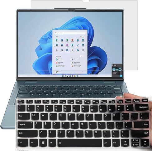 2-Pack Anti Glare Screen Protector for 2024 2023 Lenovo Yoga 7i 14" 2-in-1 Touchscreen Laptop, 2 in 1 Screen Protector Keyboard Cover for Lenovo Yoga 7 7i 14 inch Laptop, Full Screen Coverage Film in Saudi Arabia