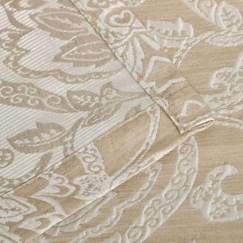 SUPERIOR Lotus Jacquard Curtains with Grommet Header, Linen in Saudi Arabia