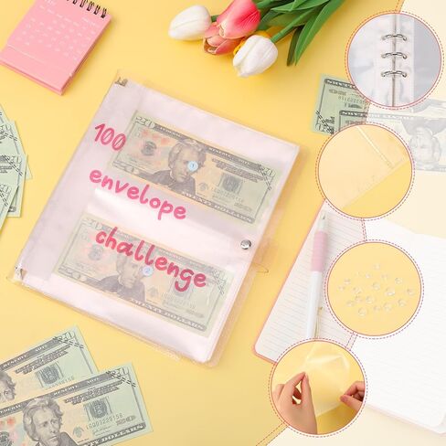 100 مغلف تحدي توفير المال 100 مظروف جامعي تحدي الموثق الوردي DIY التوفير التحديات الميزانية كتاب الموثق طريقة سهلة وممتعة لتوفير 5،050 دولار (لا أضعاف النقدية) (الموثق) in Saudi Arabia