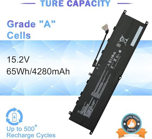 استبدال بطارية الكمبيوتر المحمول BTY-M57 لـ MSI GP66 GP76 Leopard 10UE 10UG 10UH 11UE 11UG 11UH Vector GP66 GP76 12UE 12UG 12UGS 12UH 12UGS 10UE-065ES Series 4ICP6/35/140 65Wh in Kuwait