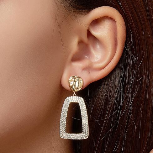 Pearl Drop Earrings - 18K Gold Plated Dangle Stud Pearl Earrings - Freshwater Cultured Pearl Earrings for Women - AAA+ Quality in Saudi Arabia