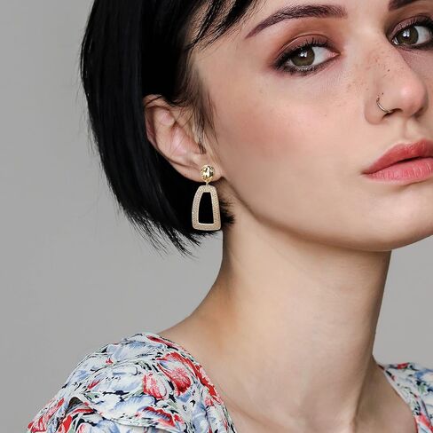 Pearl Drop Earrings - 18K Gold Plated Dangle Stud Pearl Earrings - Freshwater Cultured Pearl Earrings for Women - AAA+ Quality in Saudi Arabia