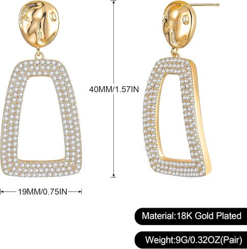 Pearl Drop Earrings - 18K Gold Plated Dangle Stud Pearl Earrings - Freshwater Cultured Pearl Earrings for Women - AAA+ Quality in Saudi Arabia