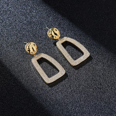 Pearl Drop Earrings - 18K Gold Plated Dangle Stud Pearl Earrings - Freshwater Cultured Pearl Earrings for Women - AAA+ Quality in Saudi Arabia