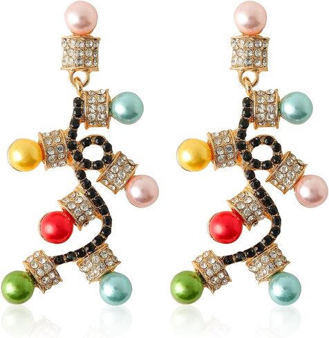 Pearl Earrings for Women Hoops Gold Cubic Zirconia Earrings Pearl Jewelry for Women in Saudi Arabia