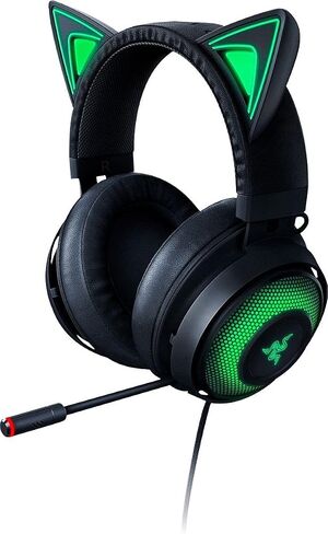 سماعة الألعاب Razer Kraken Kitty RGB USB: صوت محيطي مكاني THX 7.1 - إضاءة Chroma RGB - ميكروفون نشط قابل للسحب لإلغاء الضوضاء - إطار من الألومنيوم خفيف الوزن، للكمبيوتر الشخصي - أسود كلاسيكي (متجدد) in Saudi Arabia