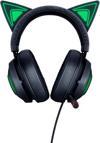 سماعة الألعاب Razer Kraken Kitty RGB USB: صوت محيطي مكاني THX 7.1 - إضاءة Chroma RGB - ميكروفون نشط قابل للسحب لإلغاء الضوضاء - إطار من الألومنيوم خفيف الوزن، للكمبيوتر الشخصي - أسود كلاسيكي (متجدد) in Saudi Arabia