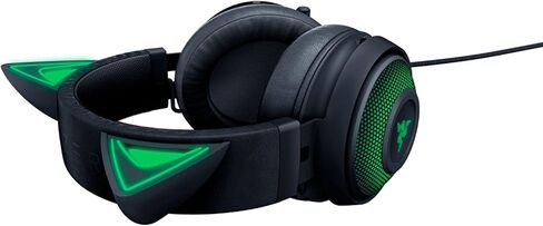 سماعة الألعاب Razer Kraken Kitty RGB USB: صوت محيطي مكاني THX 7.1 - إضاءة Chroma RGB - ميكروفون نشط قابل للسحب لإلغاء الضوضاء - إطار من الألومنيوم خفيف الوزن، للكمبيوتر الشخصي - أسود كلاسيكي (متجدد) in Saudi Arabia