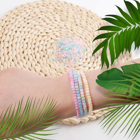 750 قطعة 4 مللي متر خرز زجاجي مستدير كريستال فضفاض خرز مستلزمات صناعة المجوهرات DIY بها بنفسك القلائد والأساور والأقراط والحرف اليدوية (مختلط الألوان) in Kuwait