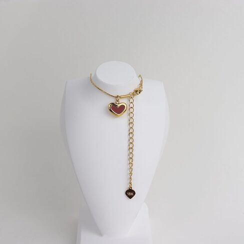 الذهب الصغيرة صدف القلب استرخى قلادة قلادة للنساء الفتيات، عيد الحب لطيف الحب المينا قطرة قلادة قابل للتعديل سلسلة الزفاف حفلة موسيقية هدية مجوهرات. in Kuwait