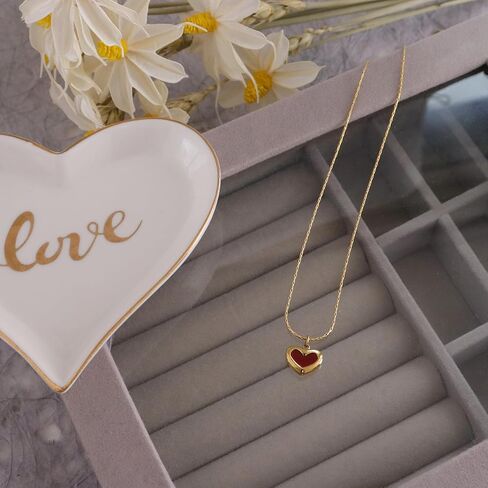 الذهب الصغيرة صدف القلب استرخى قلادة قلادة للنساء الفتيات، عيد الحب لطيف الحب المينا قطرة قلادة قابل للتعديل سلسلة الزفاف حفلة موسيقية هدية مجوهرات. in Kuwait